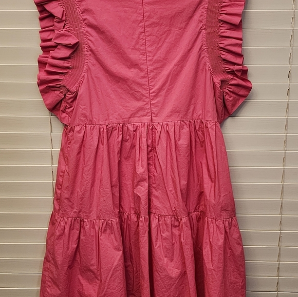 English Factory Tiered Midi Dress Pink sz Lg - Picture 4 of 8